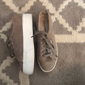 Superga suede platforms